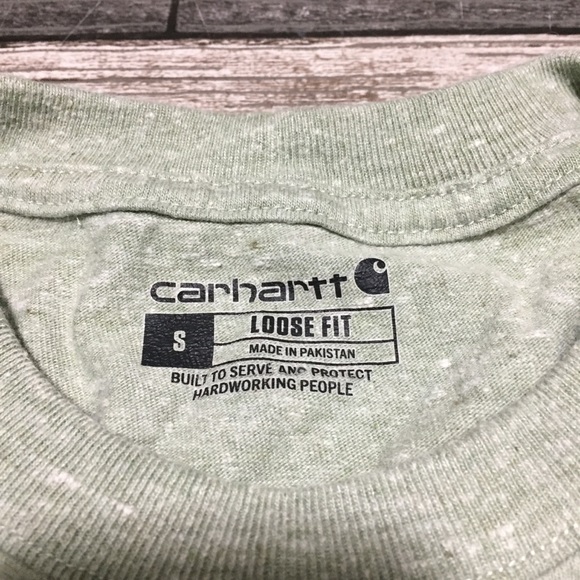 Carhartt Loose Fit Pocket T Shirt Men’s S Green Short Sleeve Workwear Casual - Picture 8 of 8